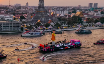 Giant Cocoa Installation on Chao Phraya River: Netflix's Grand Welcome for 'Squid Game 2' Premiere